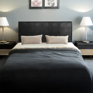 Double Black PU Leather Bed Headboard Bedhead