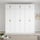 240x240cm 6-Door White Steel Shelf Wardrobe with Gold Handle Storage Cabinet