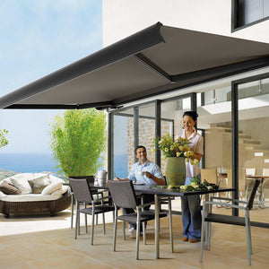 Retractable Heavy Duty Cassette Awning 4x3m Grey 