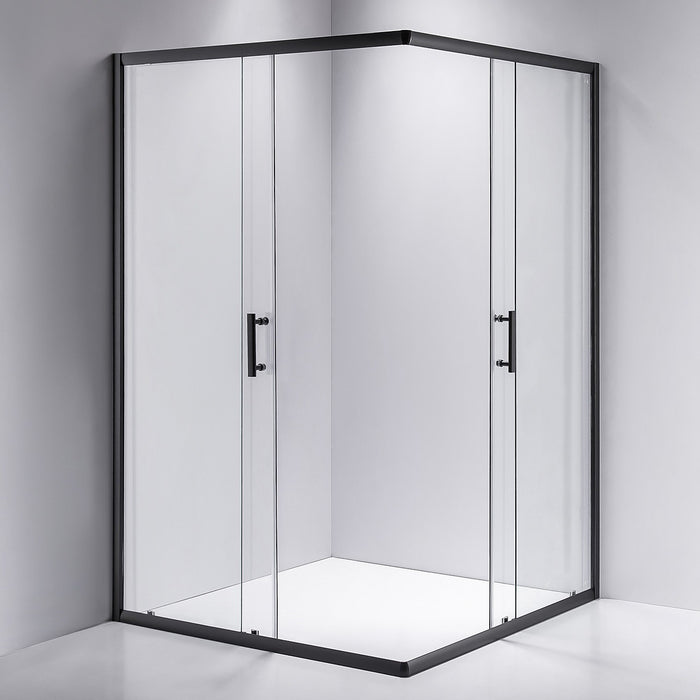 1200 x 1000mm Sliding Door Nano Safety Glass Shower Screen in Black