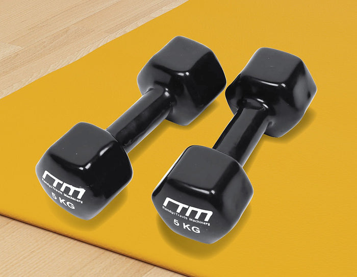 5kg Dumbbells Pair PVC Hand Weights PVC Coated