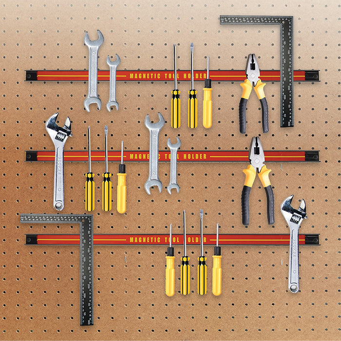 3 x 61cm Magnetic Wall Mounted Tool Holder Storage Organiser Garage Workshop