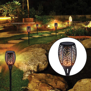 10 Pack Solar Torch Lights 96 LED Flickering Lighting Dancing Flame Garden Lamp